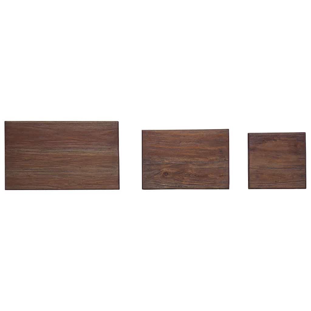 Nesting Table Set 3 Pieces Solid Mahogany Wood