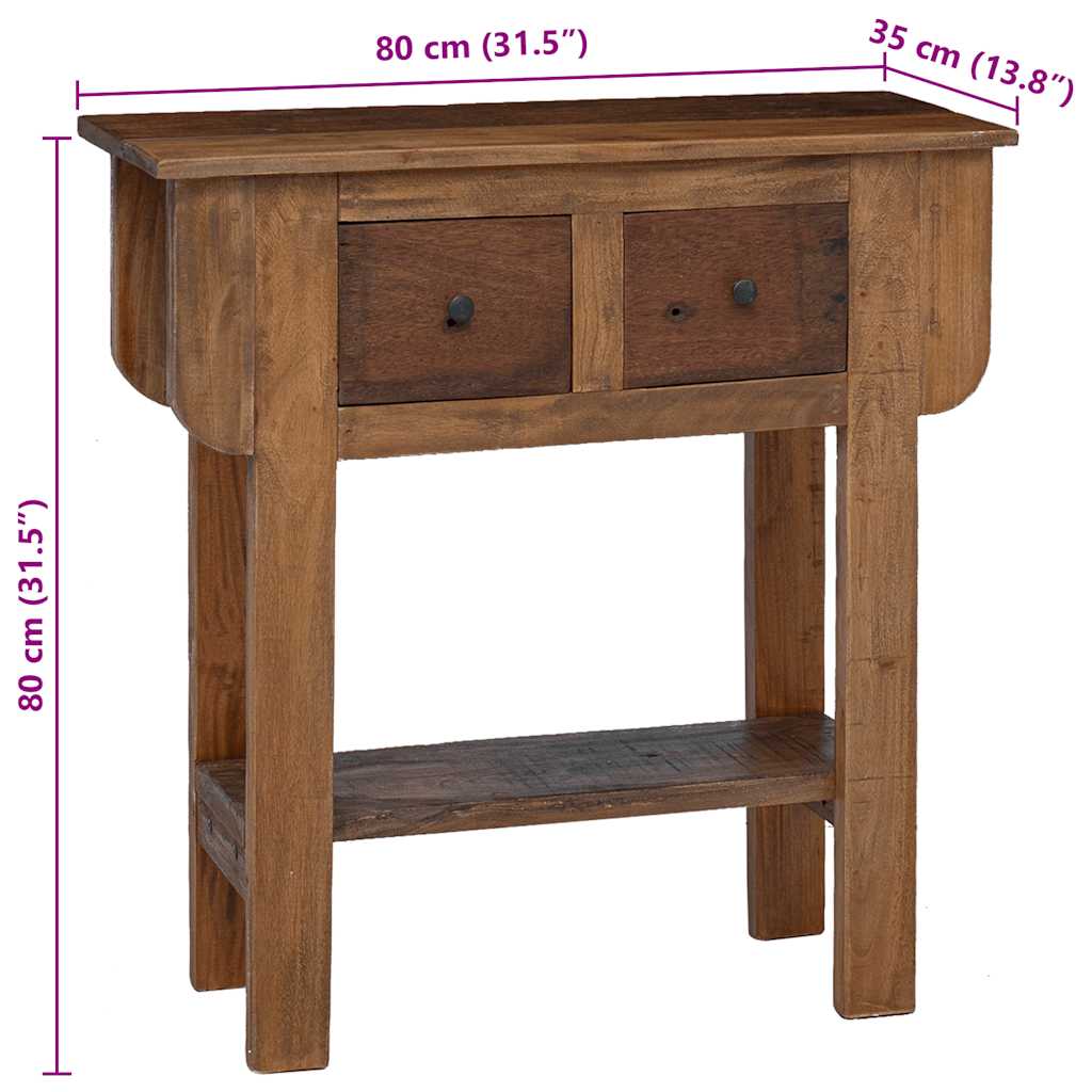 Console Table Mixed Recycled Wood 80x35x80 cm