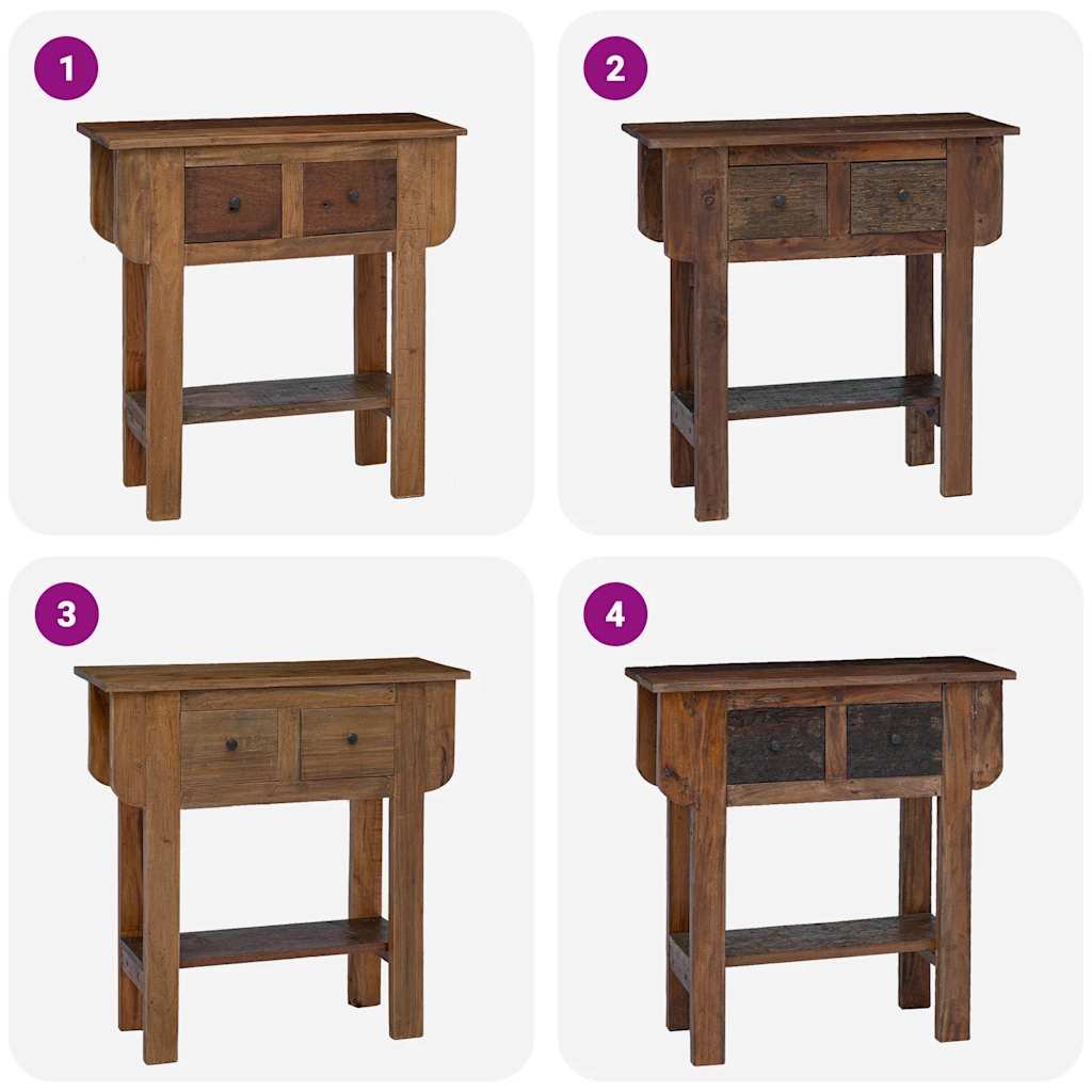 Console Table Mixed Recycled Wood 80x35x80 cm