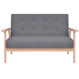 2-Seater Sofa Fabric Dark Grey - Front View