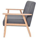 2-Seater Sofa Fabric Dark Grey - Side View