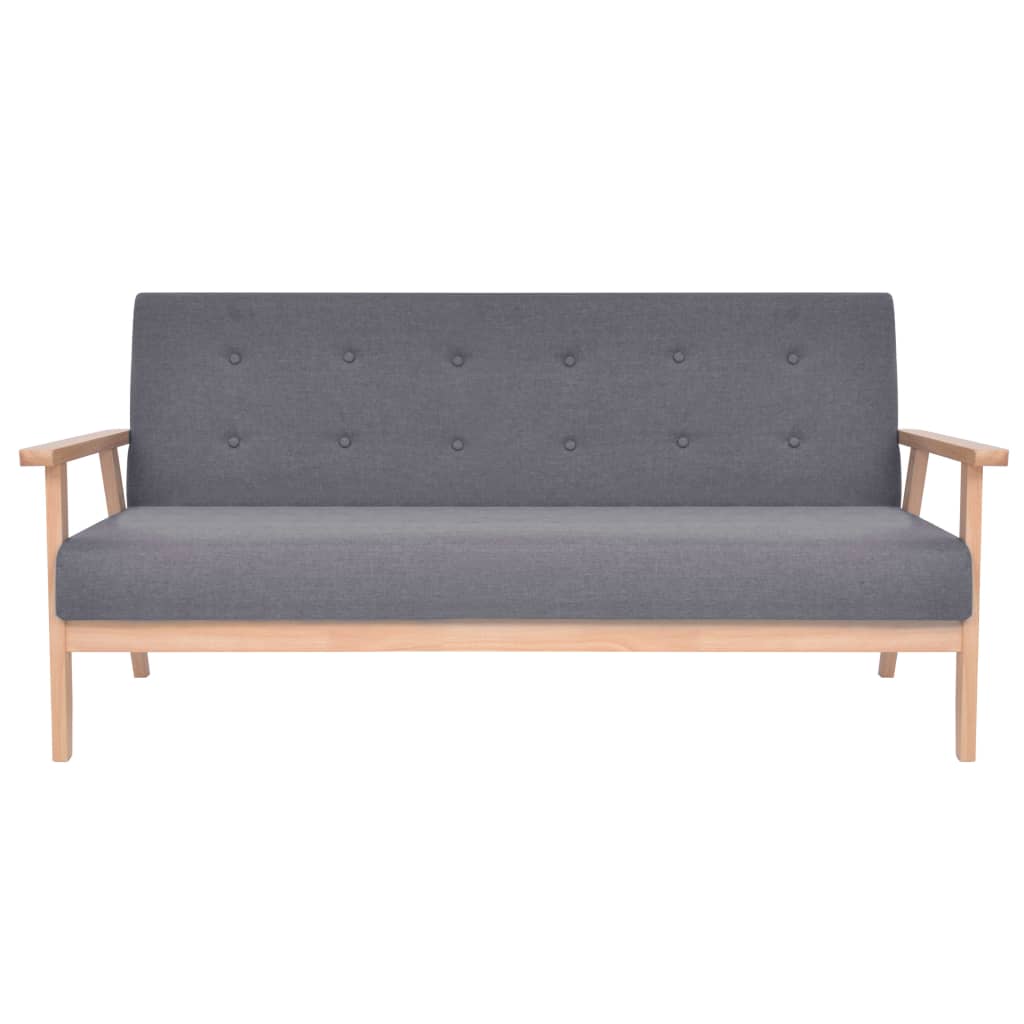 3-Seater Sofa Fabric Dark Grey