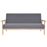 3-Seater Sofa Fabric Dark Grey