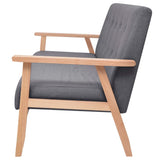 3-Seater Sofa Fabric Dark Grey