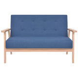 2-Seater Sofa Fabric Blue - Front View