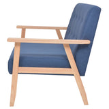 2-Seater Sofa Fabric Blue - Side View