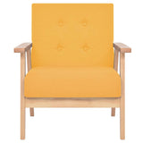 Armchair Yellow Fabric - Front View
