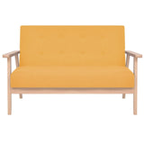 2-Seater Sofa Fabric Yellow - Front View