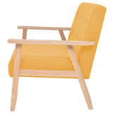 2-Seater Sofa Fabric Yellow - Side View