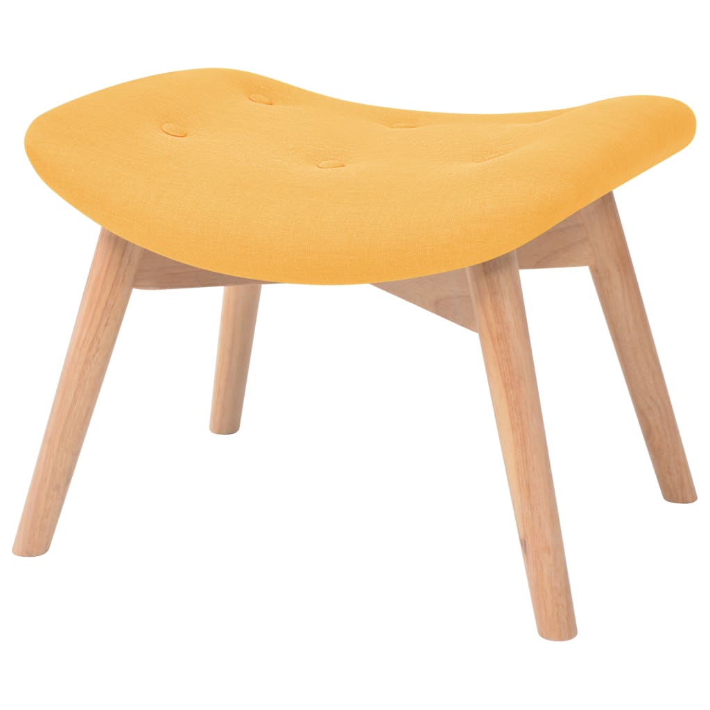 Armchair with Footstool Yellow Fabric