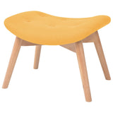 Armchair with Footstool Yellow Fabric