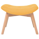 Armchair with Footstool Yellow Fabric - Close-Up Angle