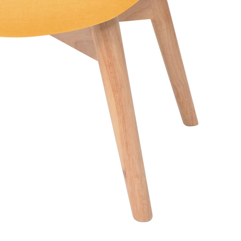 Armchair with Footstool Yellow Fabric