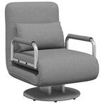 Swivel Chair and Sofa Bed Light Grey Fabric