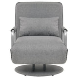 Swivel Chair and Sofa Bed Light Grey Fabric - Side View