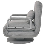 Swivel Chair and Sofa Bed Light Grey Fabric - Top-Down View