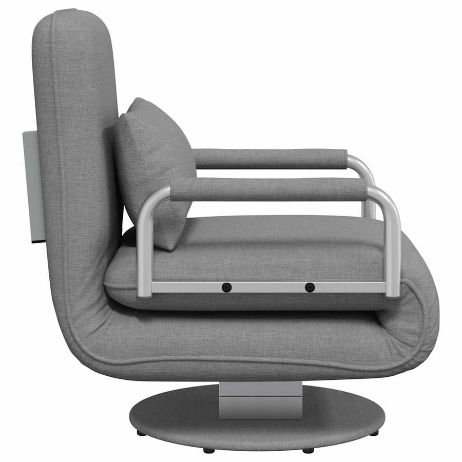 Swivel Chair and Sofa Bed Light Grey Fabric