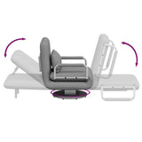 Swivel Chair and Sofa Bed Light Grey Fabric