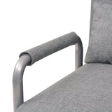 Swivel Chair and Sofa Bed Light Grey Fabric - Close-Up Angle