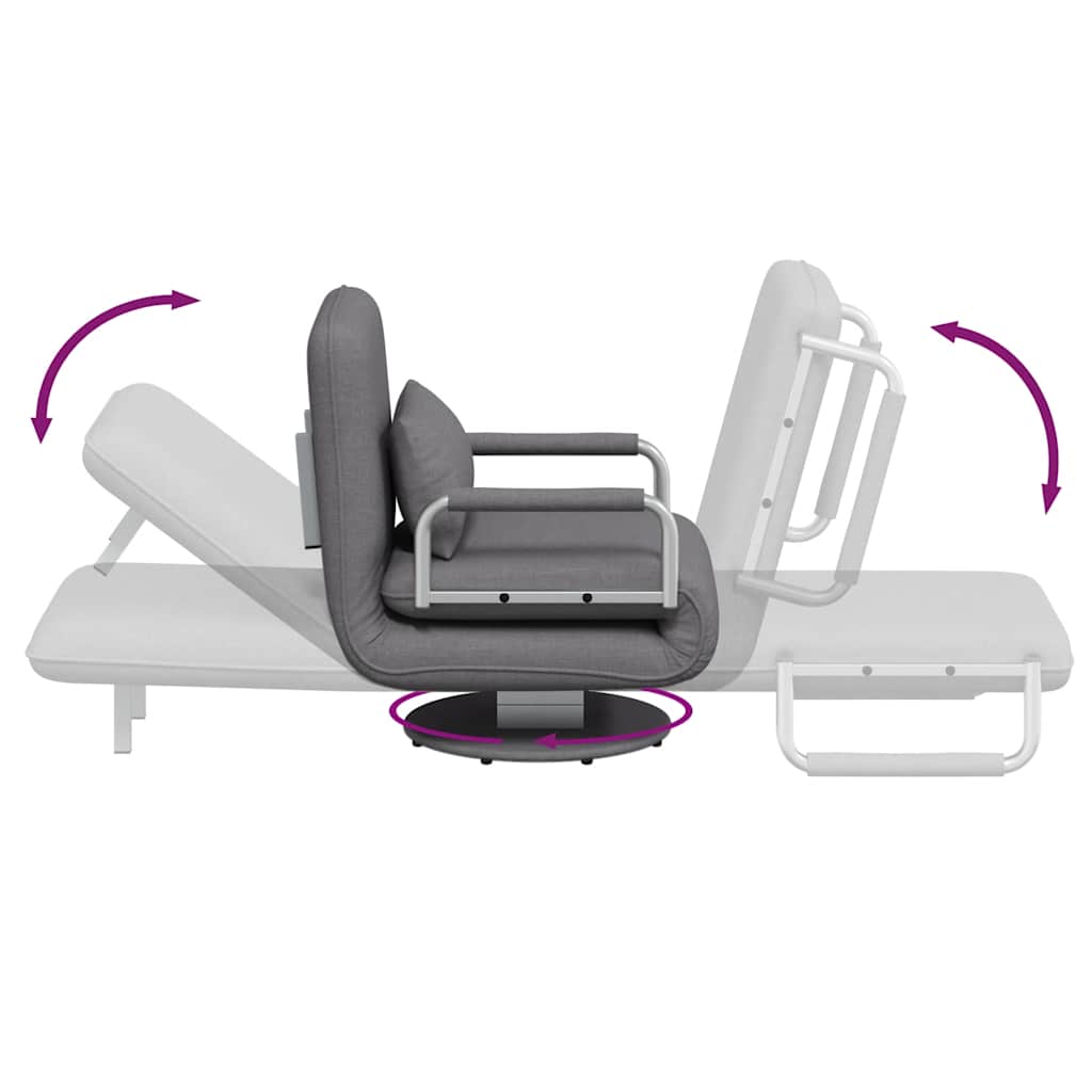 Swivel Chair and Sofa Bed Dark Grey Fabric