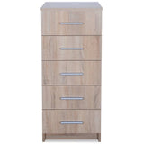 Tall Chest of Drawers Engineered Wood 41x35x106 cm Oak - Side View
