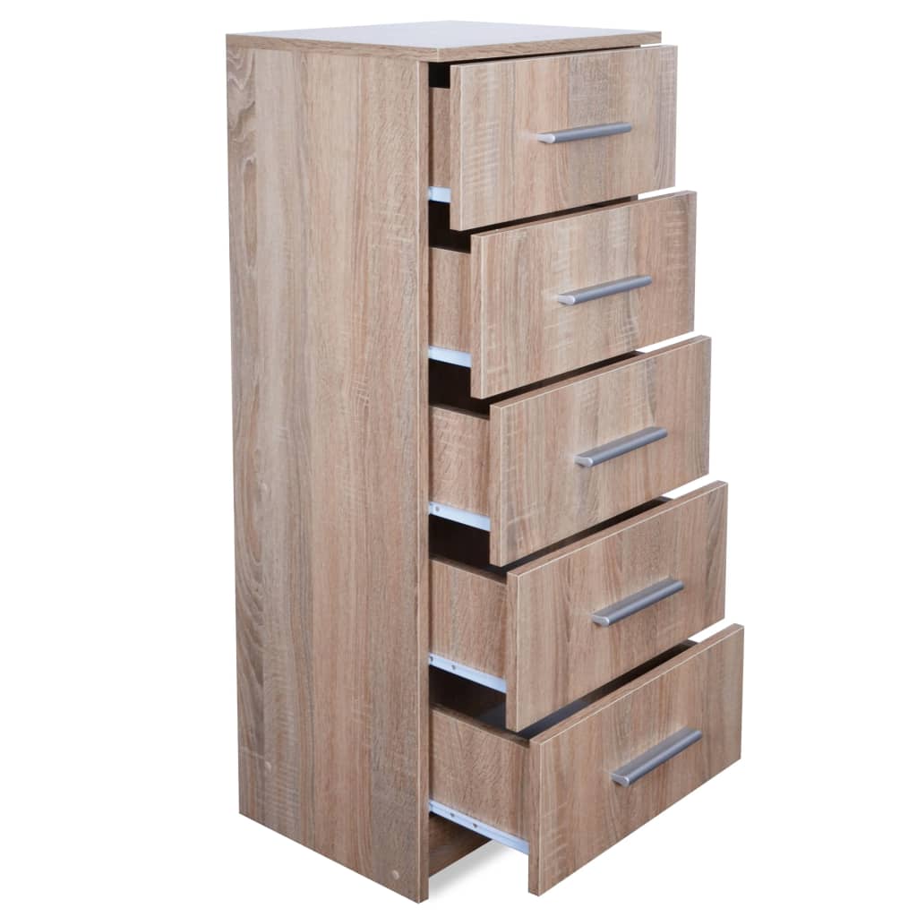 Tall Chest of Drawers Engineered Wood 41x35x106 cm Oak