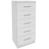 Tall Chest of Drawers Engineered Wood 41x35x106 cm White - Front View