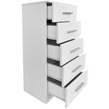 Tall Chest of Drawers Engineered Wood 41x35x106 cm White - Top-Down View