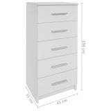 Tall Chest of Drawers Engineered Wood 41x35x106 cm White - Rear View