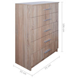 Storage Cabinet Engineered Wood 71x35x106 cm Oak