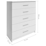 Storage Cabinet Engineered Wood 71x35x106 cm White - Rear View