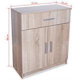 Sideboard Engineered Wood 71x35x88 cm Oak - Rear View