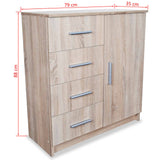 Sideboard Engineered Wood 79x35x88 cm Oak - Rear View