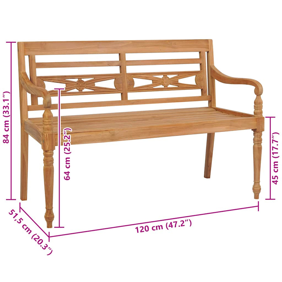 Batavia Bench 120 cm Teak