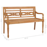 Batavia Bench 150 cm Teak - 45-Degree Angle