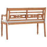 Batavia Bench with Cushions 120 cm Teak - Side View