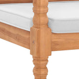 Batavia Bench with Cushions 120 cm Teak - 45-Degree Angle