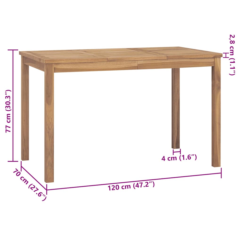Batavia Bench with Cushions 120 cm Teak