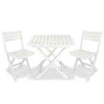 3 Piece Folding Bistro Set Plastic White