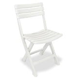 3 Piece Folding Bistro Set Plastic White - Side View
