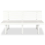 Garden Bench 145.5 cm Plastic White - Front View