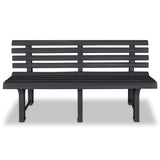 Garden Bench 145.5 cm Plastic Anthracite - Front View