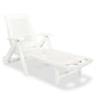 Sun Lounger with Footrest Plastic White