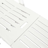 Sun Lounger with Footrest Plastic White
