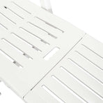 Sun Lounger with Footrest Plastic White
