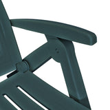 Sun Lounger with Footrest Plastic Green - Top-Down View