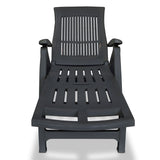 Sun Lounger with Footrest Plastic Anthracite - Front View