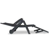 Sun Lounger with Footrest Plastic Anthracite - Side View