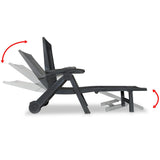 Sun Lounger with Footrest Plastic Anthracite - Rear View