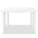 Garden Table White 101x68x72 cm Plastic - Front View